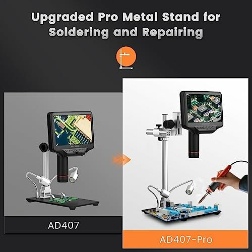 Upgraded Pro Metal Stand for Soldering and Repairing with AD407 and AD407-Pro models.