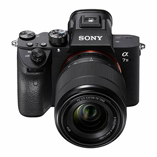 Front view of a Sony Alpha a7 III camera with lens.